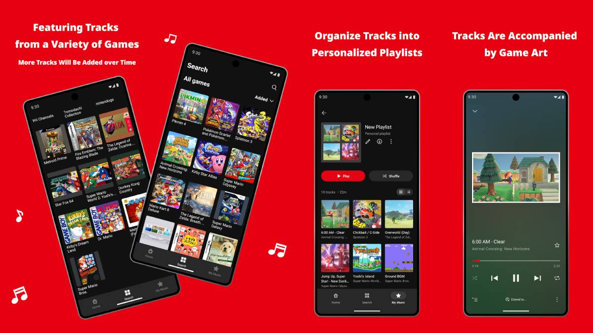 Nintendo Music app features