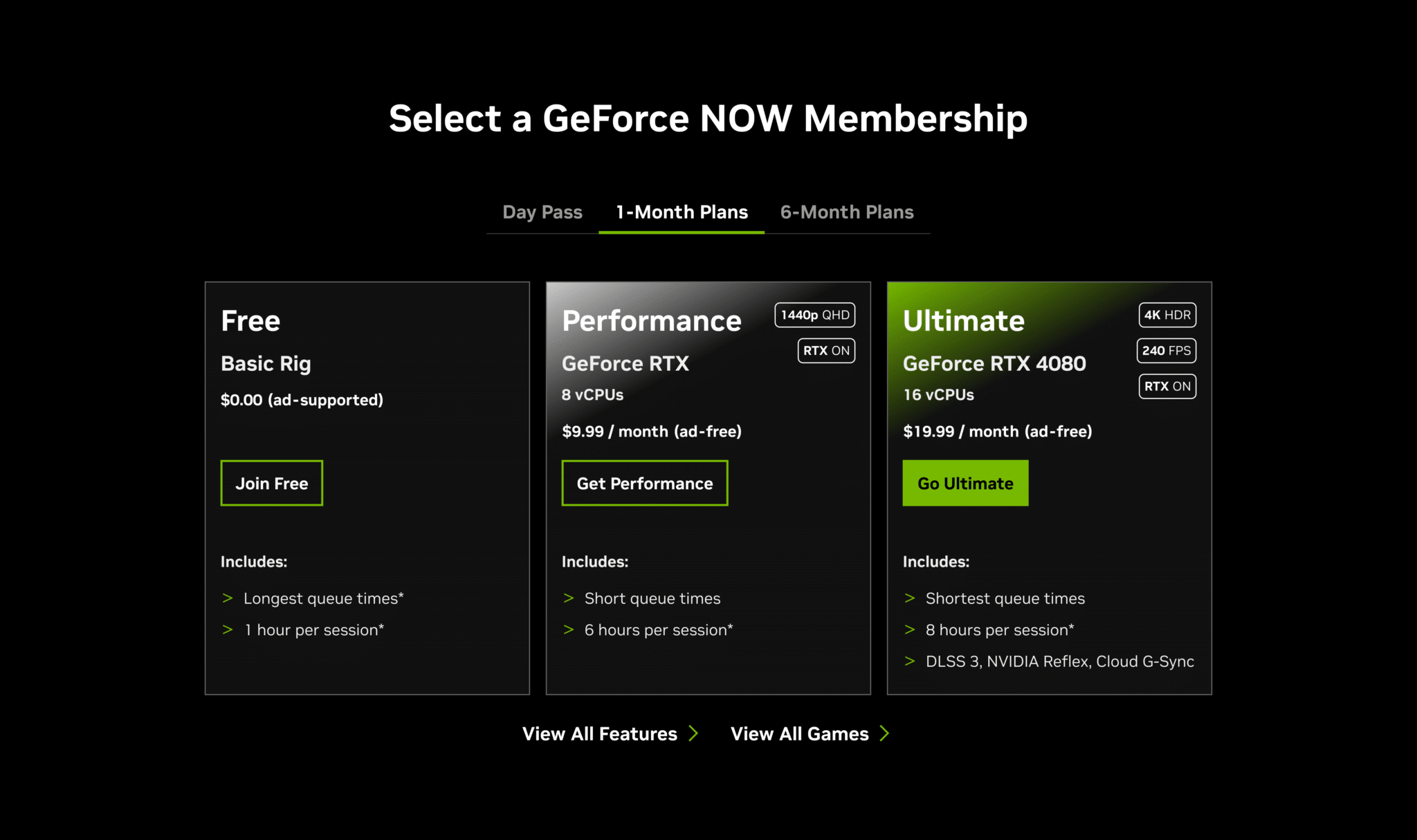 New GeForce Now membership tiers