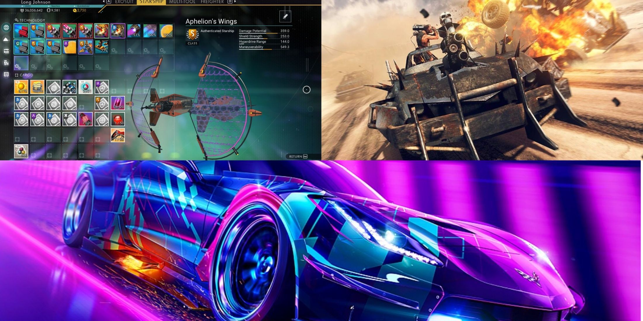 No Man's Sky, Mad Max, Need For Speed Heat