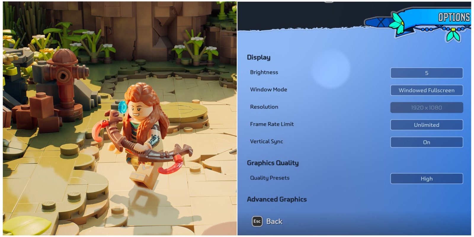 Optimized PC Graphics Settings for LEGO Horizon Adventures