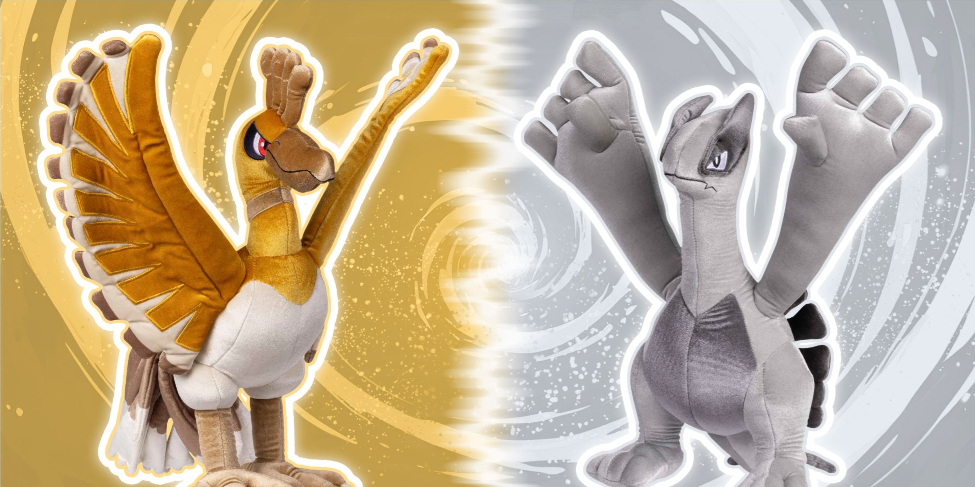 pokemon gold & silver anniversary ho-oh and lugia plushes.