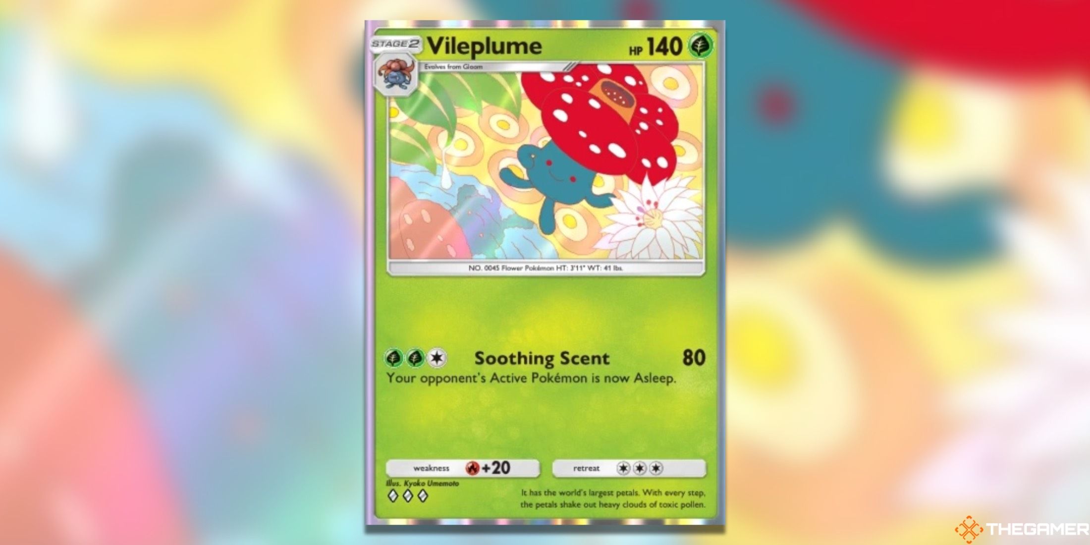 The Vileplume from Genetic Apex in the Pokemon Trading Card Game Pocket.