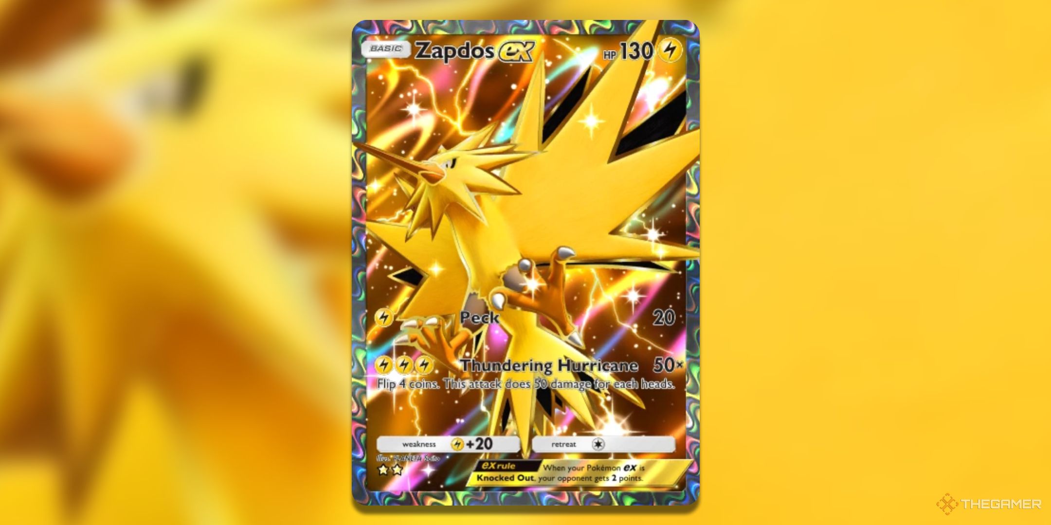 Full Art Zapdos ex Pokemon TCG Pocket Card Art.