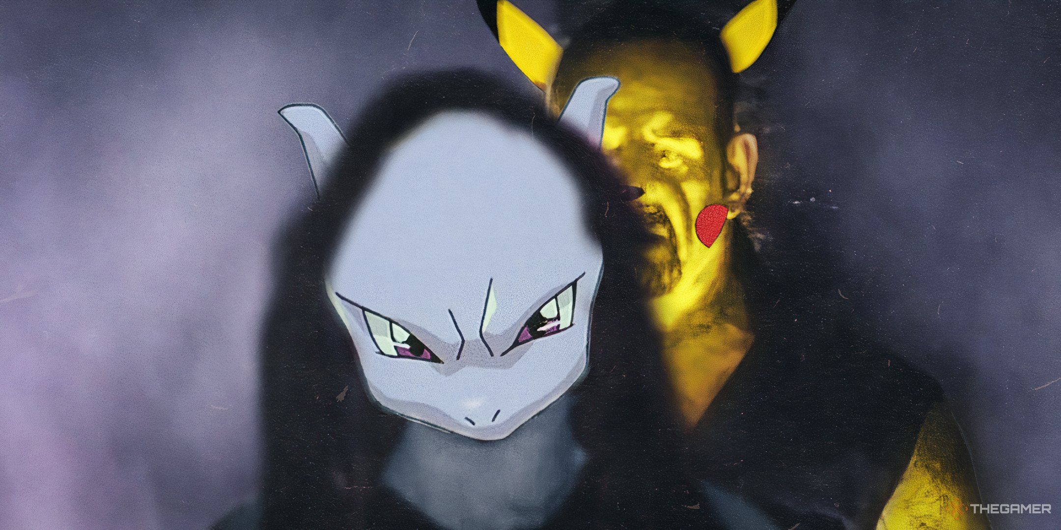 The Undertaker as Pikachu and AJ Styles as Mewtwo