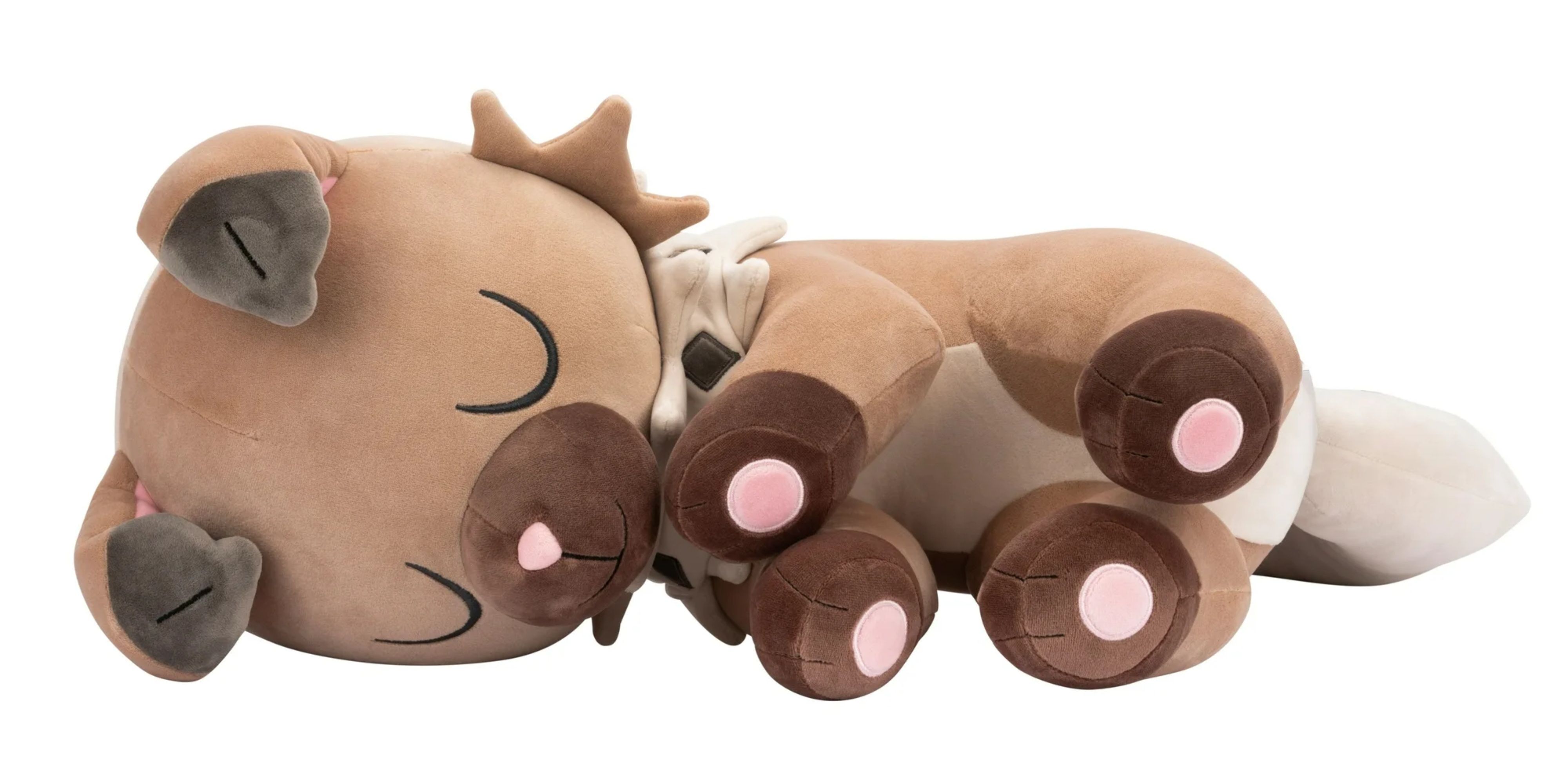 sleeping rockruff pokemon plush.