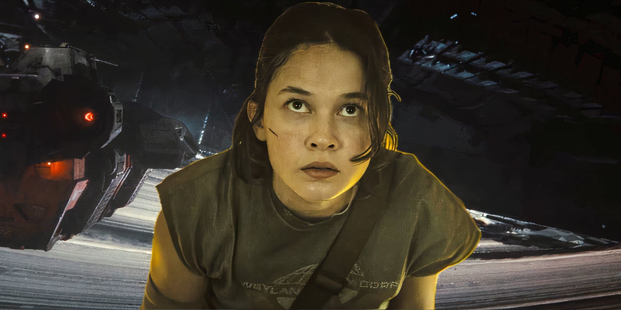 Cailee Spaeny as Rain in Alien Romulus with Renaissance station