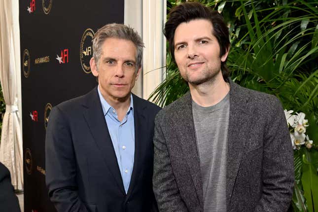 Ben Stiller and Adam Scott posing together