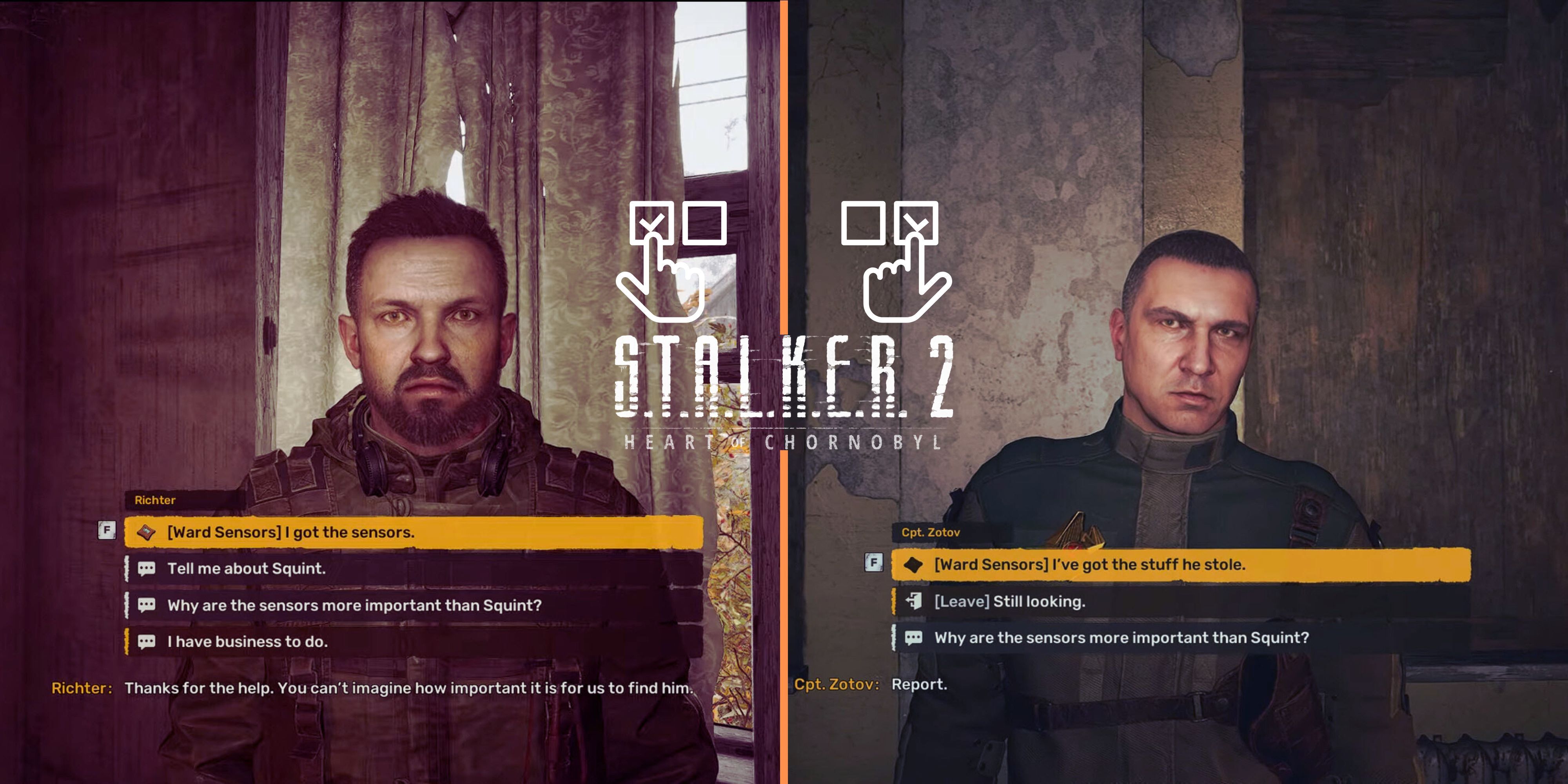 Give Ward Sensor to Richter or Captain Zotov in Stalker 2