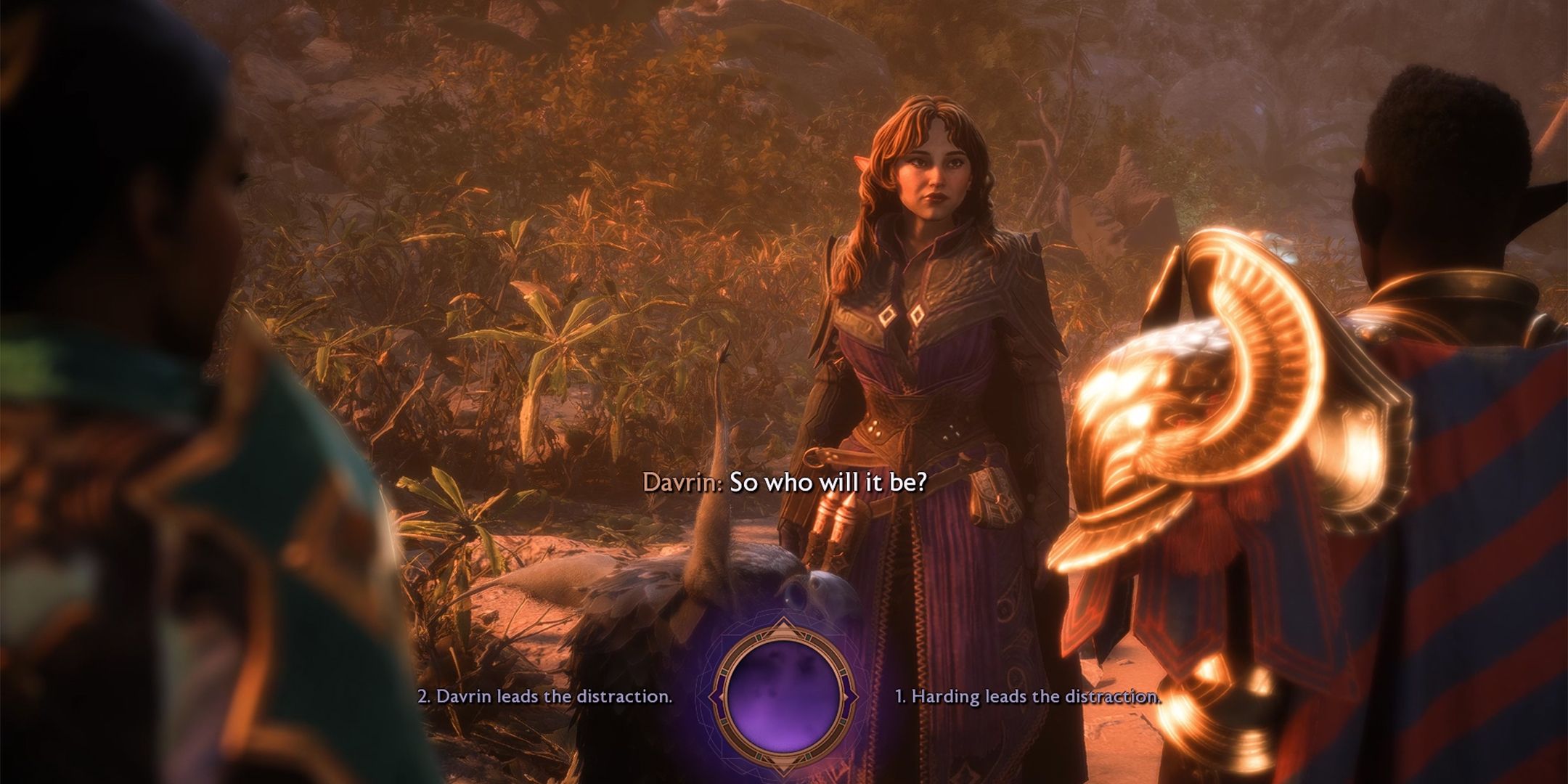 should harding or davrin lead the distraction in dragon age the veilguard