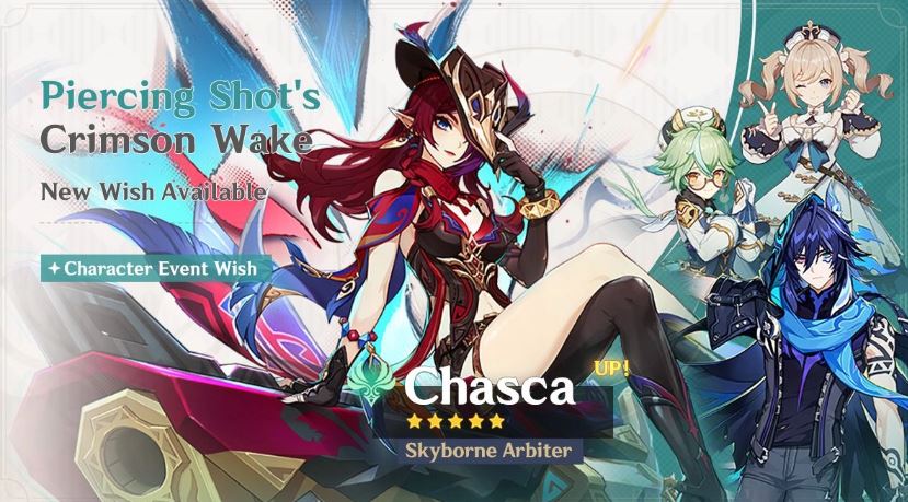 genshin impact version 5.2 phase 1 chasca banner