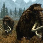 Skyrim Player Shares Stunning Painting of a Mammoth and Dragon Battle