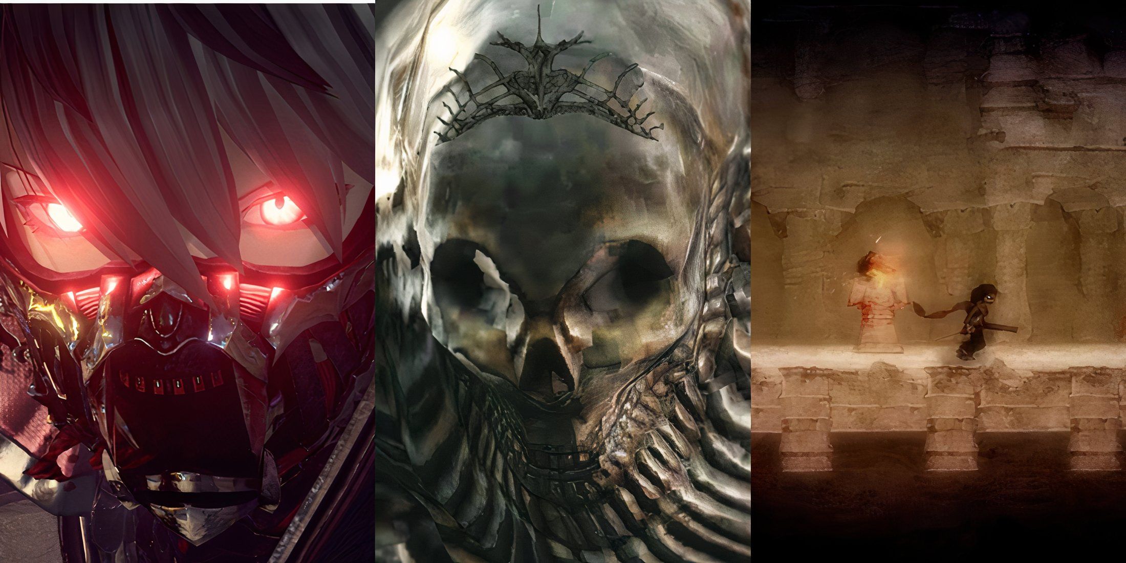 Code Vein, Dark Souls 2, Salt and Sanctuary collage