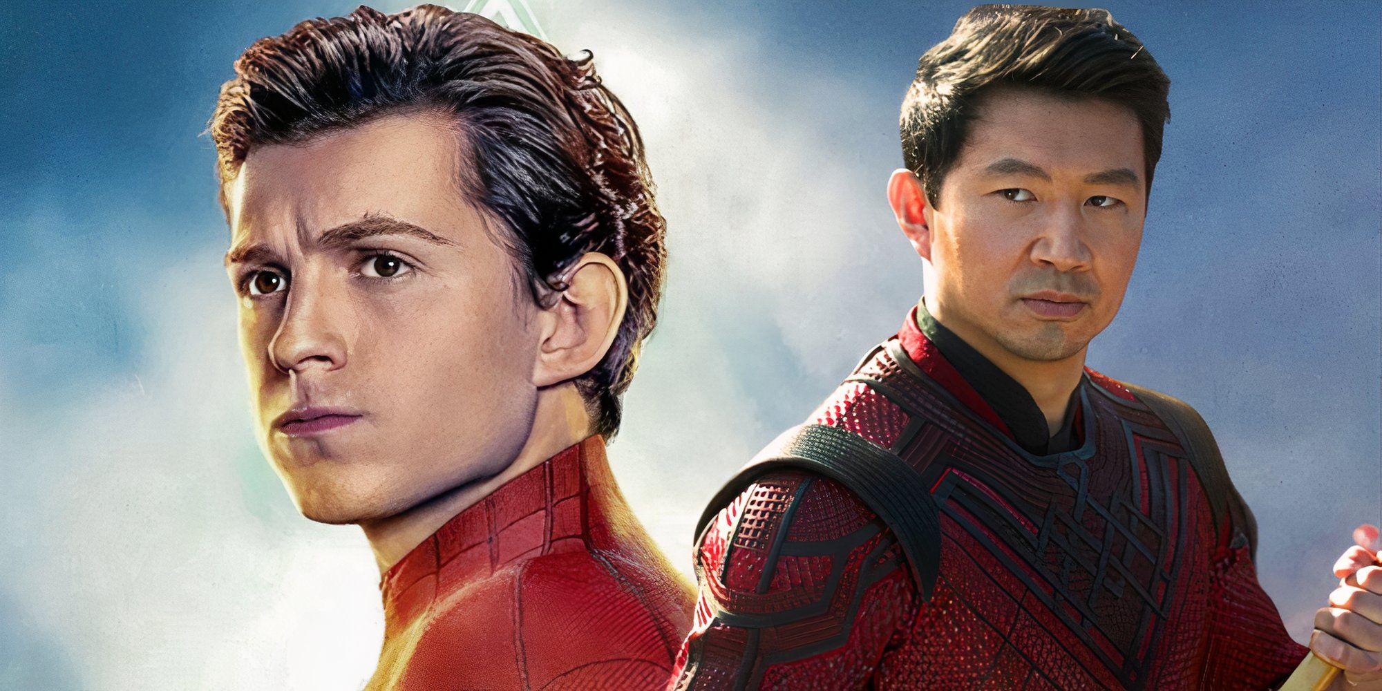 Tom Holland as Spider-Man and Simu Liu as Shang-Chi