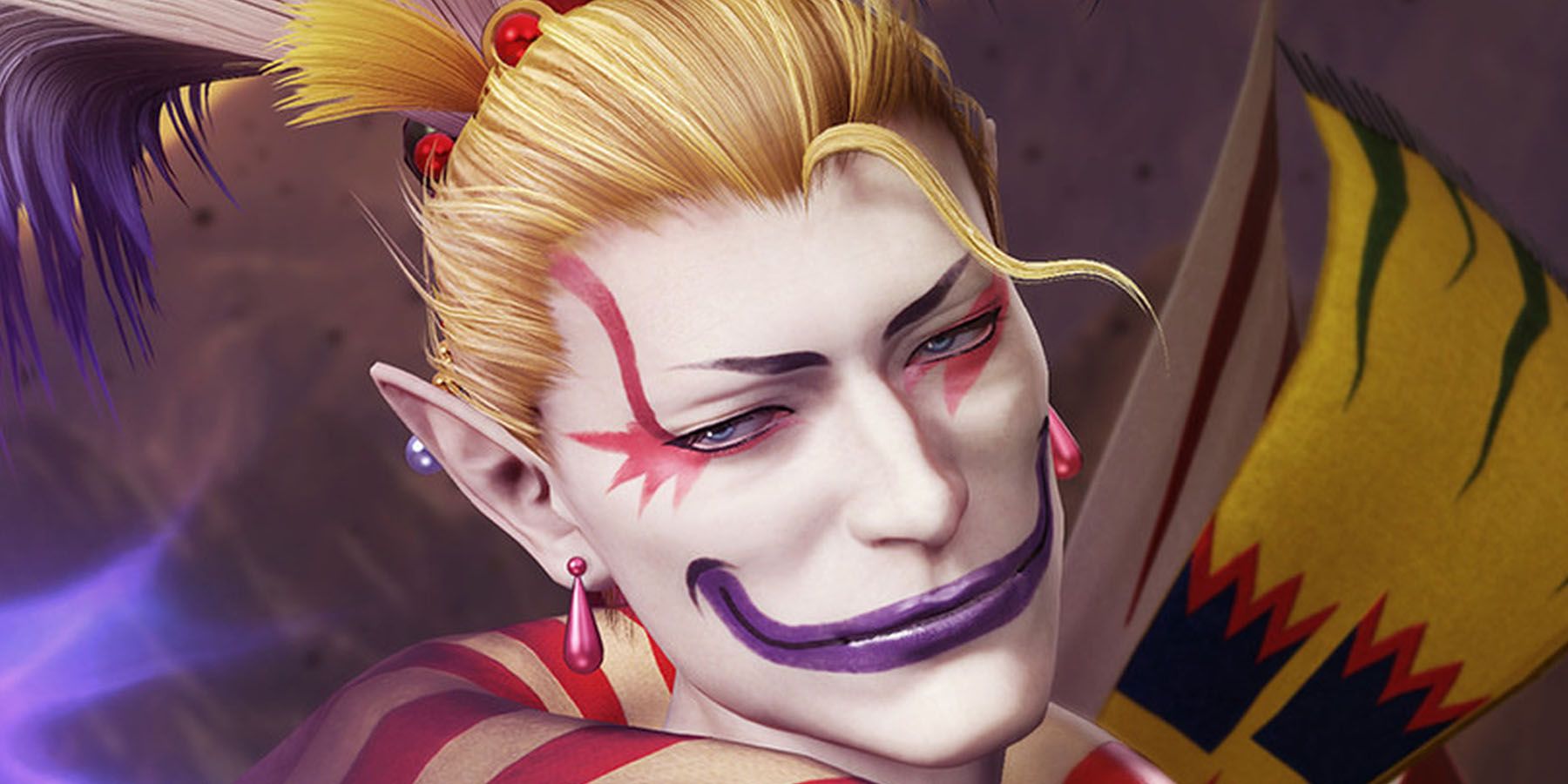 A close-up shot of Kefka Palazzo from Final Fantasy 6.