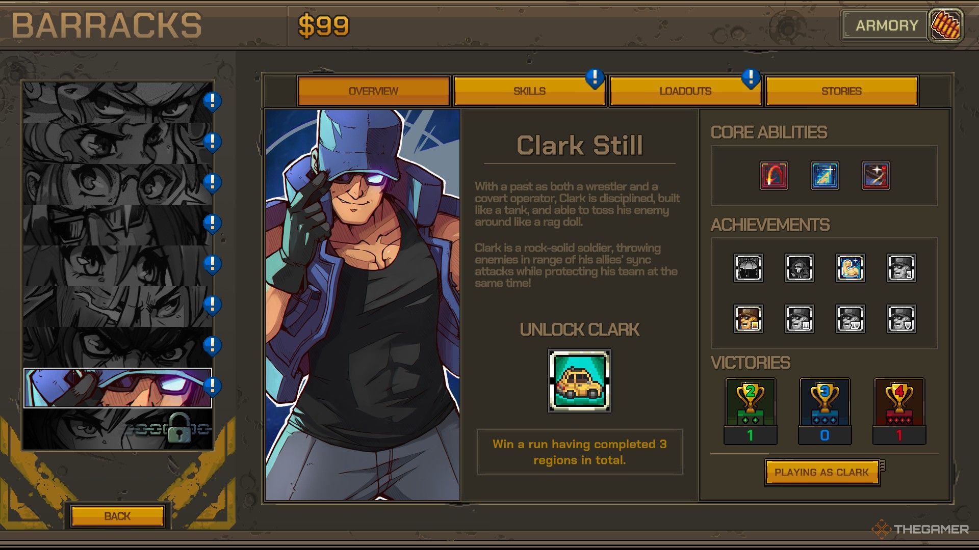 A screenshot showing the overview window of Clark.