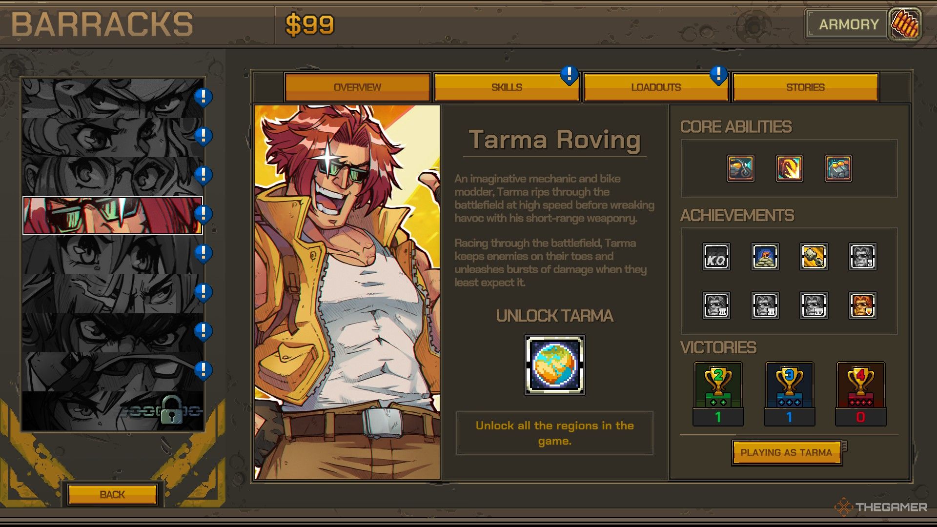 A screenshot showing the Overview window of Tarma.