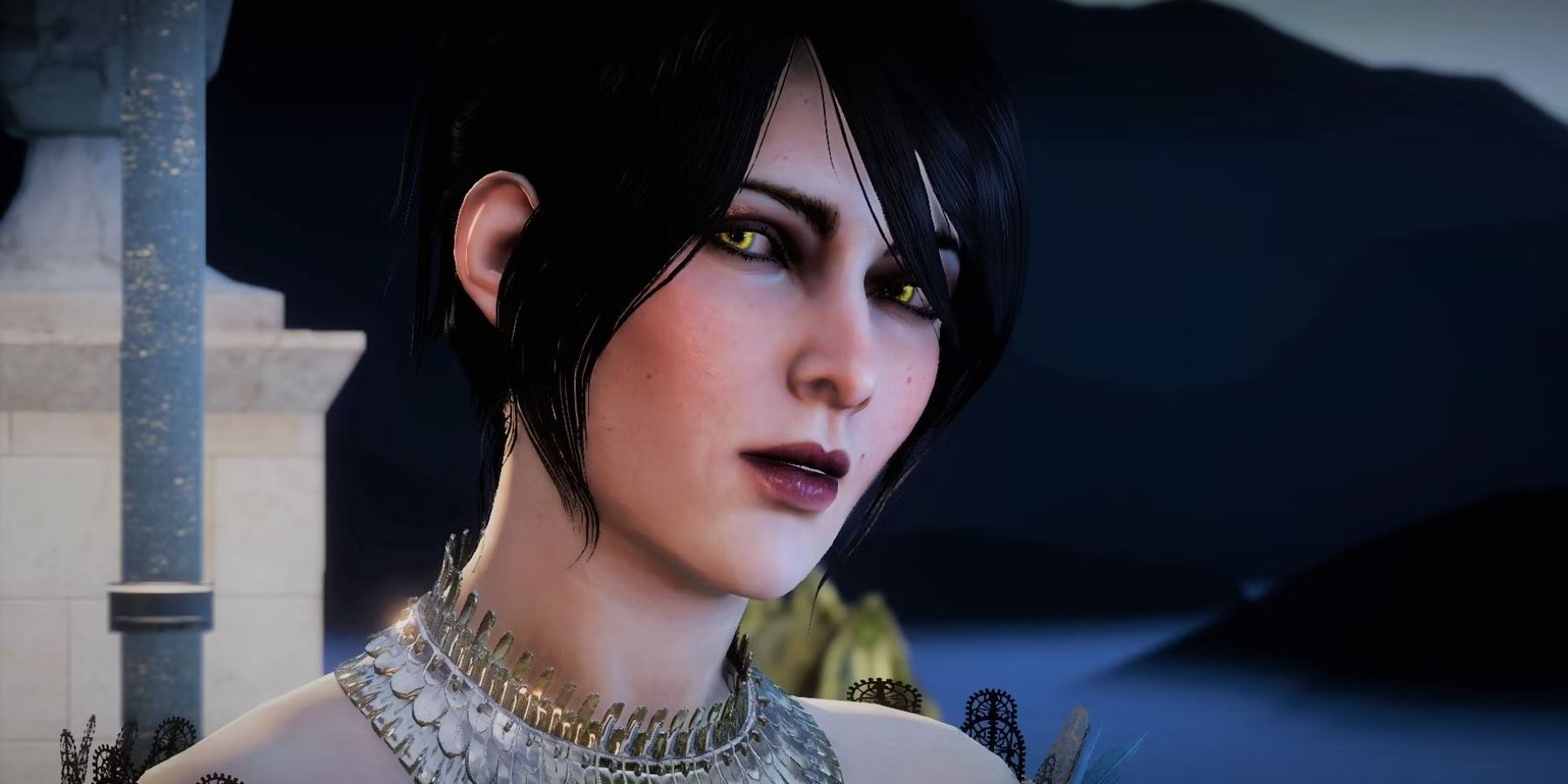 Morrigan talking to someone off screen in Dragon Age Inquisition