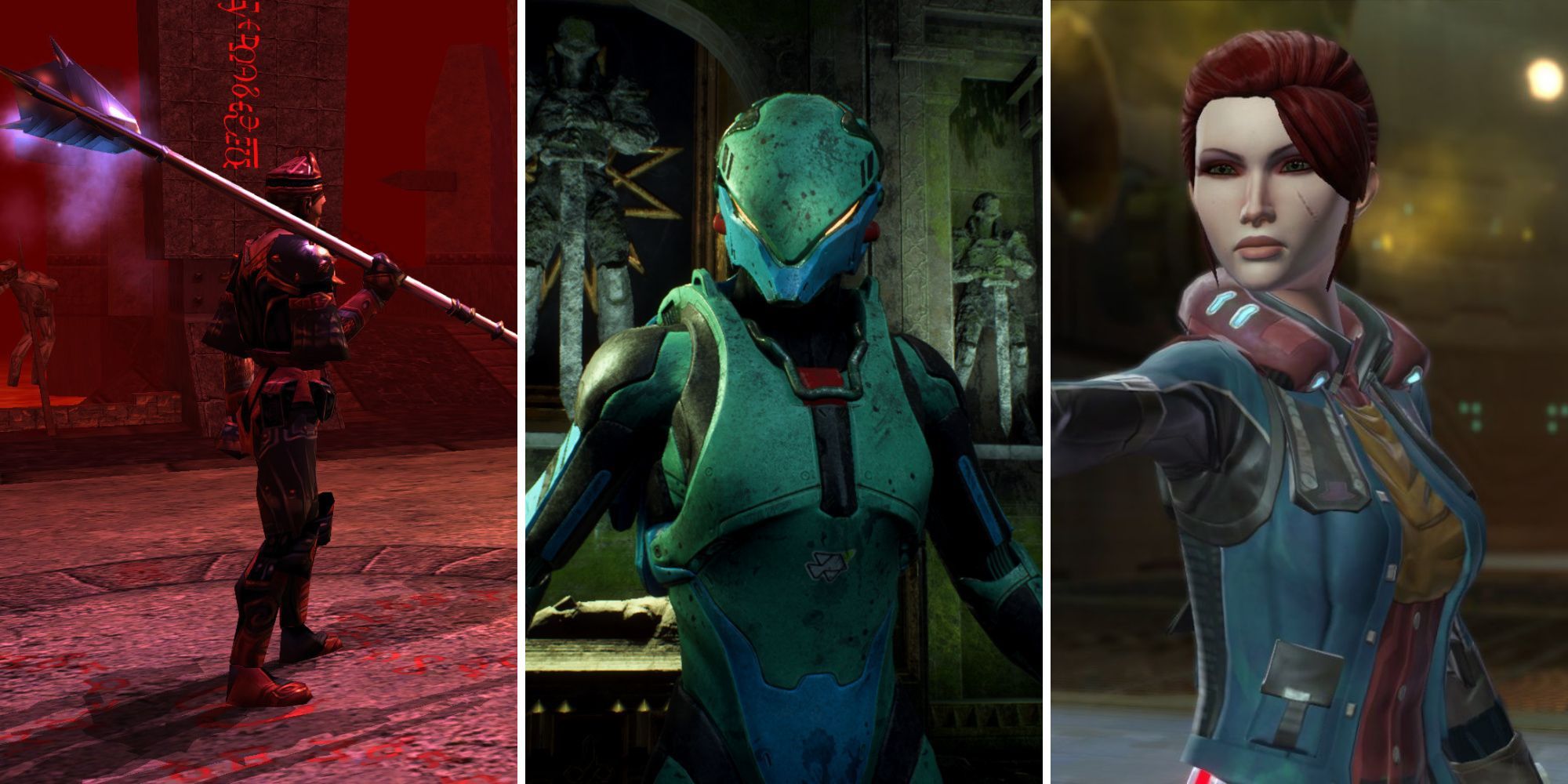 A grid showing the BioWare games of Neverwinter Nights, Anthem, and Star Wars: The Old Republic