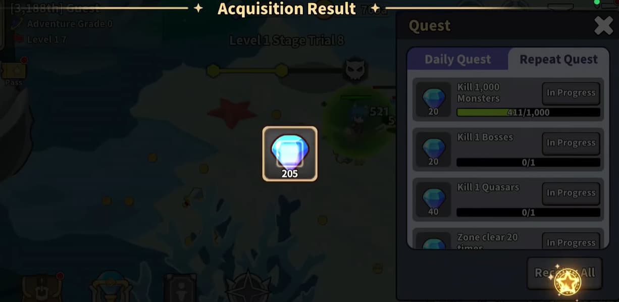 Supernova Idle quest rewards