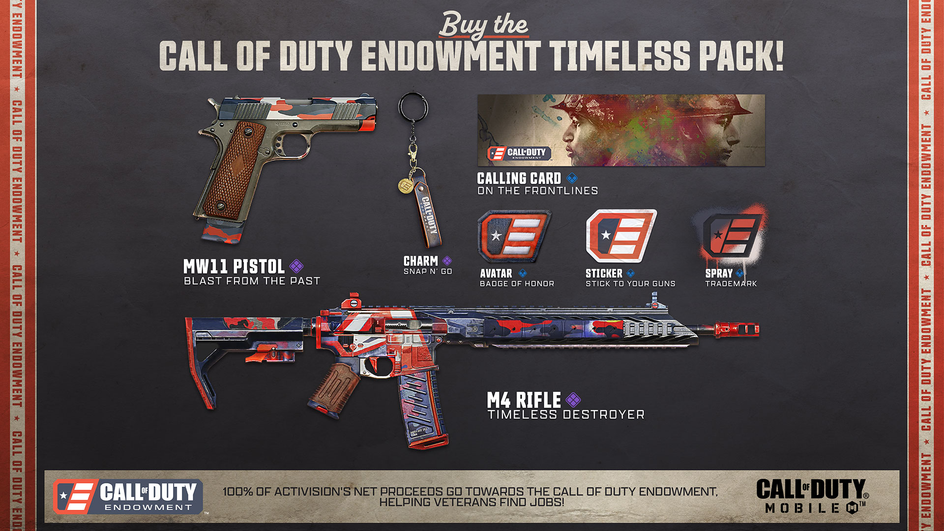 Support Veterans with the Call of Duty®: Mobile C.O.D.E. Timeless Pack