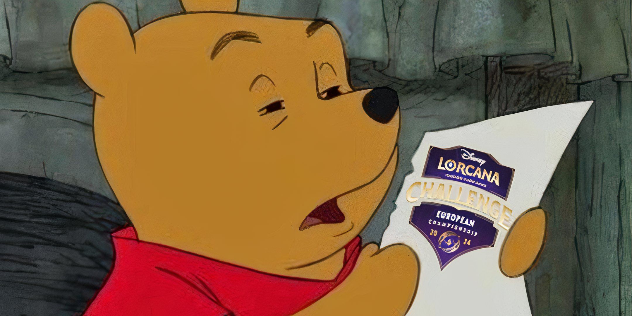 Pooh bear looking confused at the Lorcana Challenge EU rules