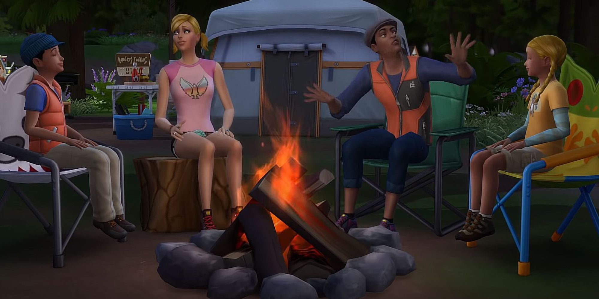 Simlish sims camping