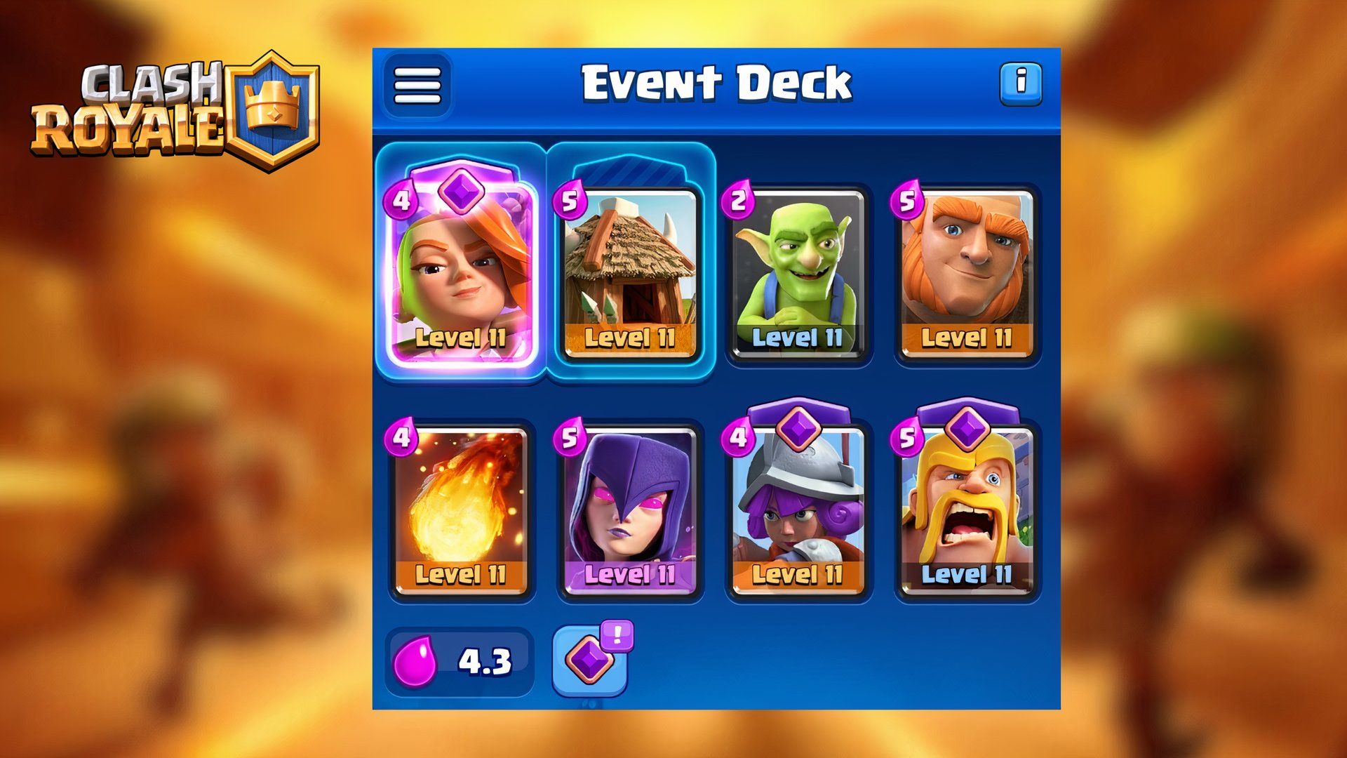 dark elixir event deck one clash royale