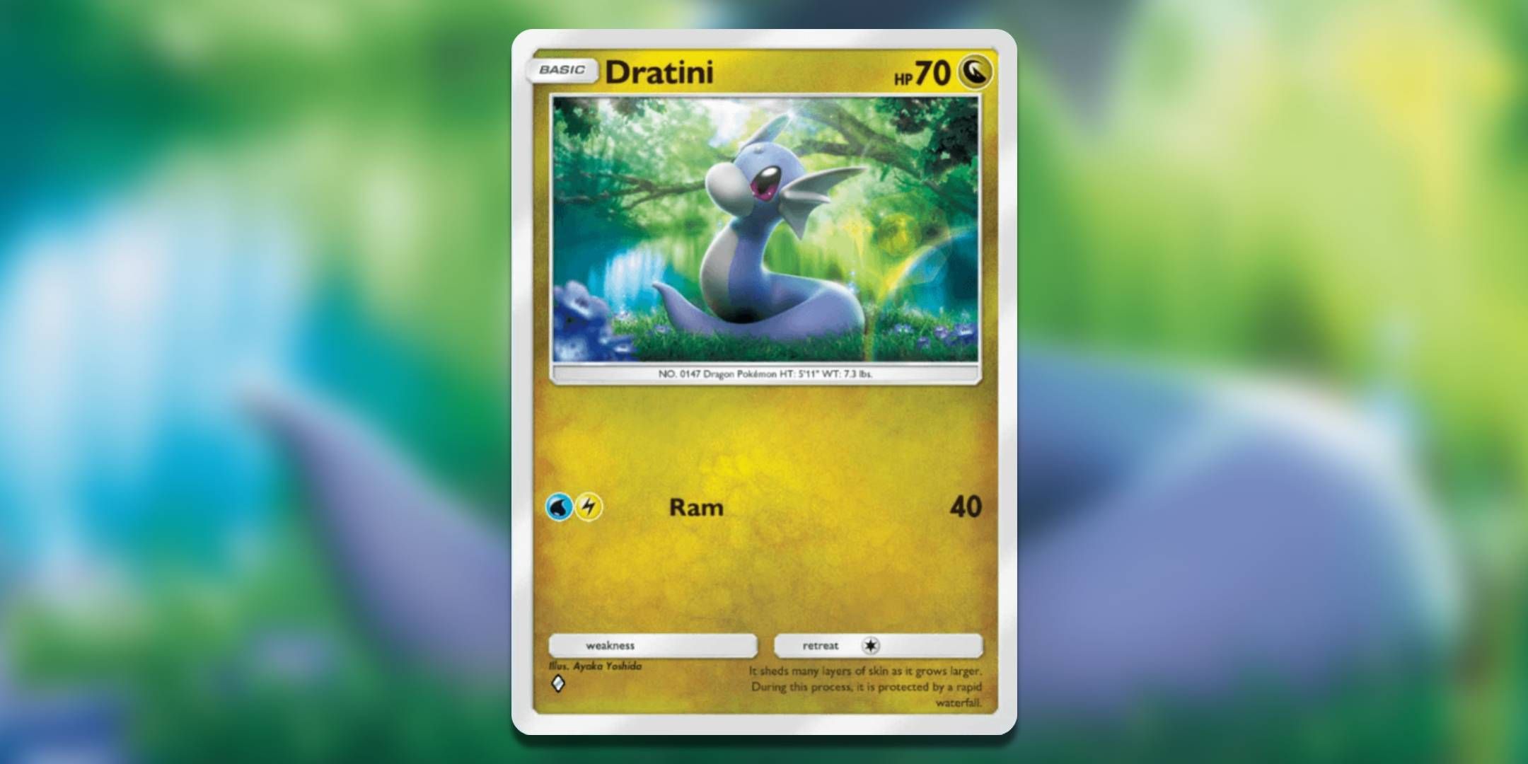 The Pokemon TCG Pocket card Dratini by Ayakoa Yoshida.