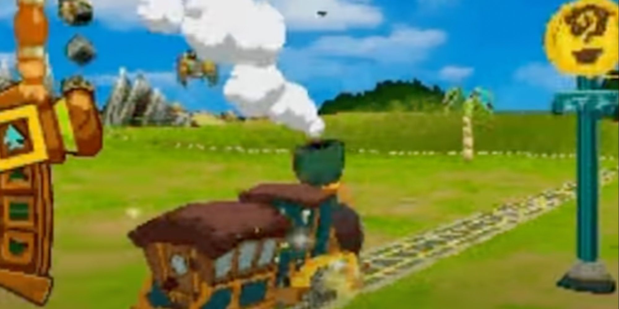 The Train from Spirit Tracks Chugging Towards Hyrule Castle.