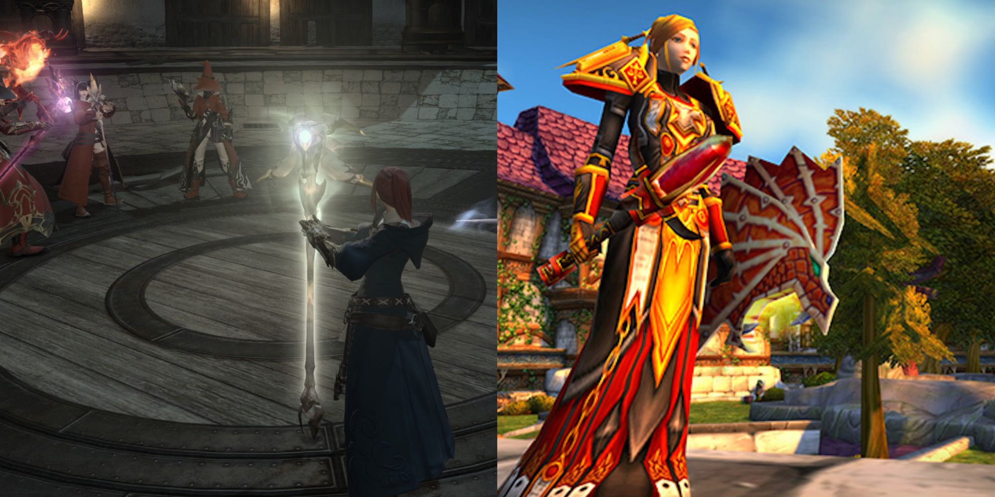 Final Fantasy 14 World of Warcraft split image-1