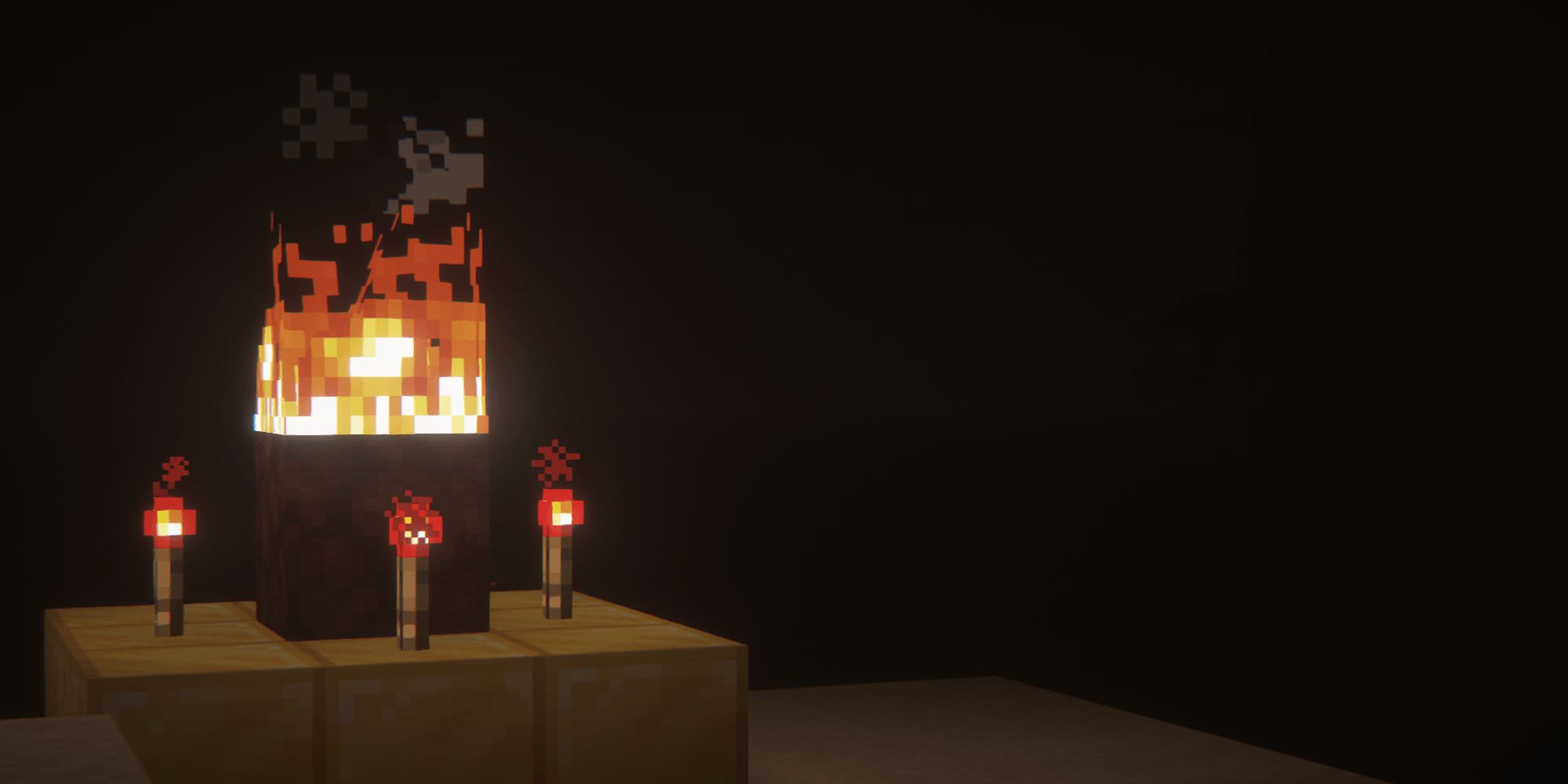 Herobrine lurks in the dark in the Cave Horror Project.