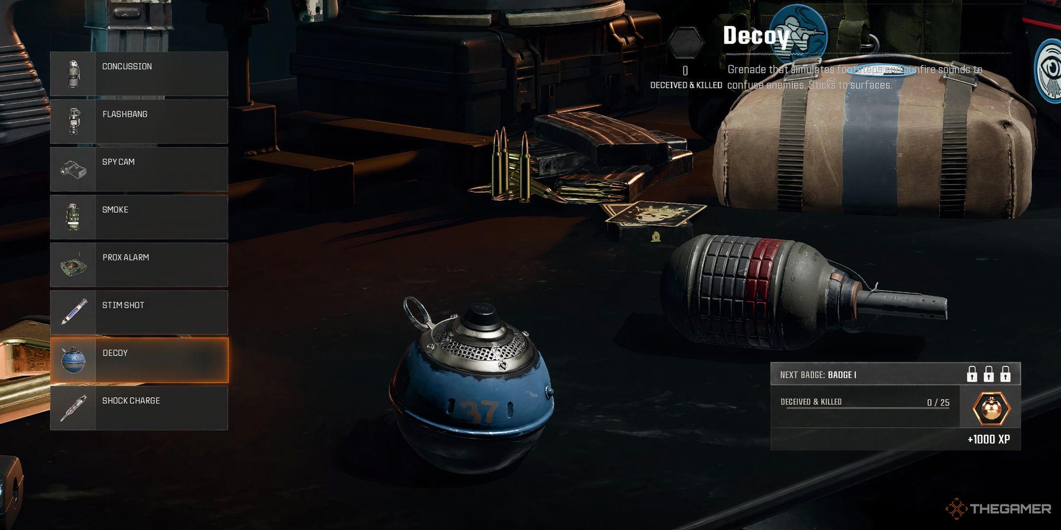 Showcasing the Decoy in Call of Duty: Black Ops 6's Loadout Menu.