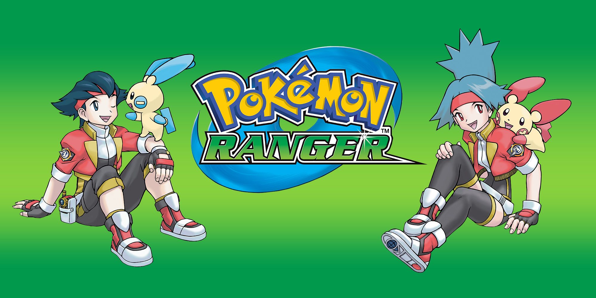 Promo Art from Pokemon Ranger featuring both male and female playable characters.