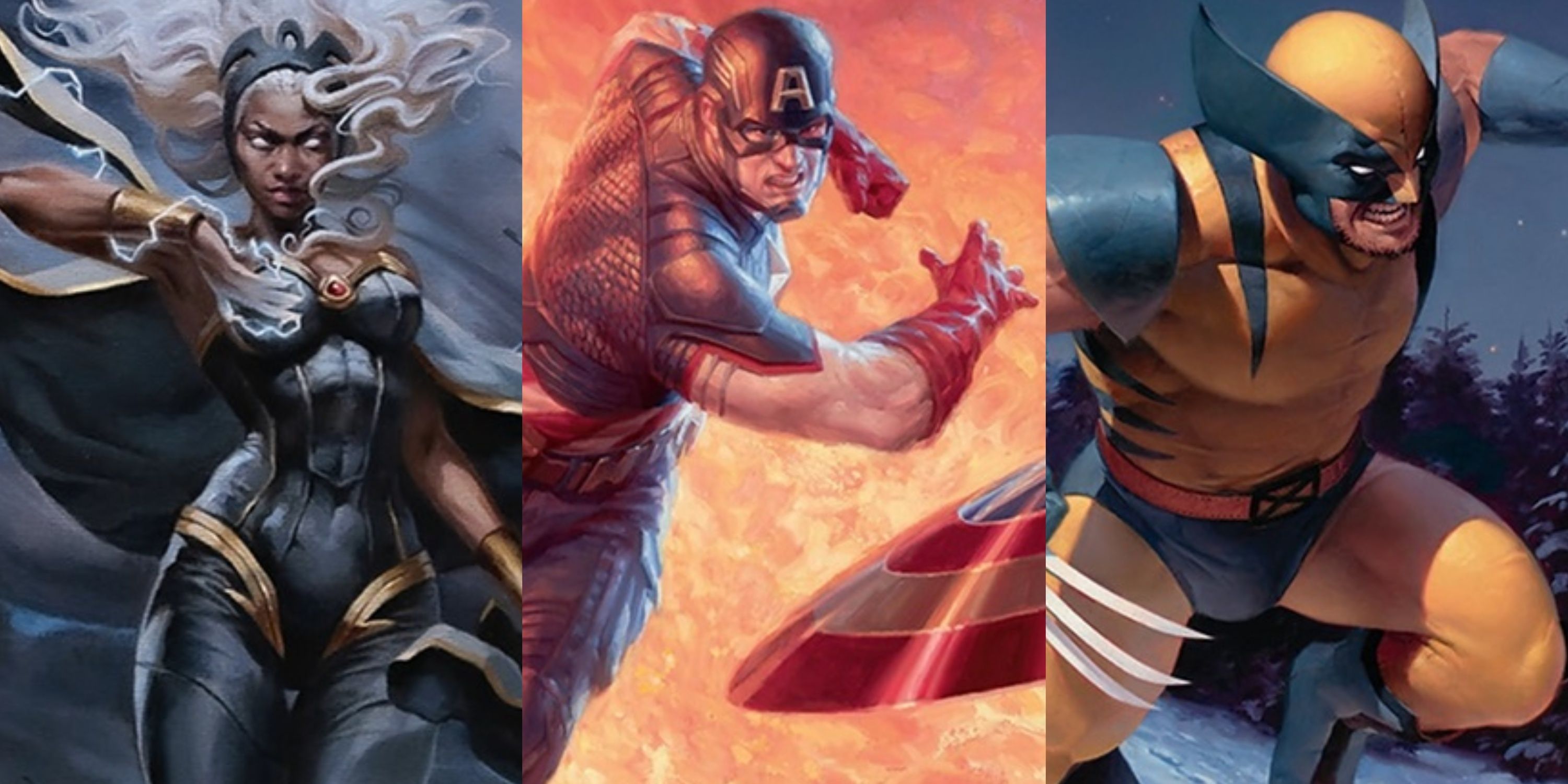 Artwork for Storm Force of Nature Captain America First Avenger Wolverine Best There Is Marvel Secret Lair MTG.