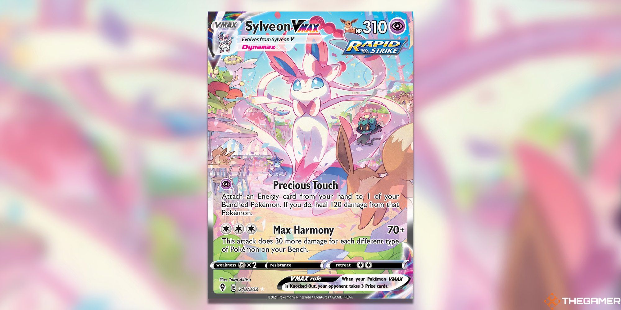 The Evolving Skies Sylveon VMAX in the Pokemon TCG.