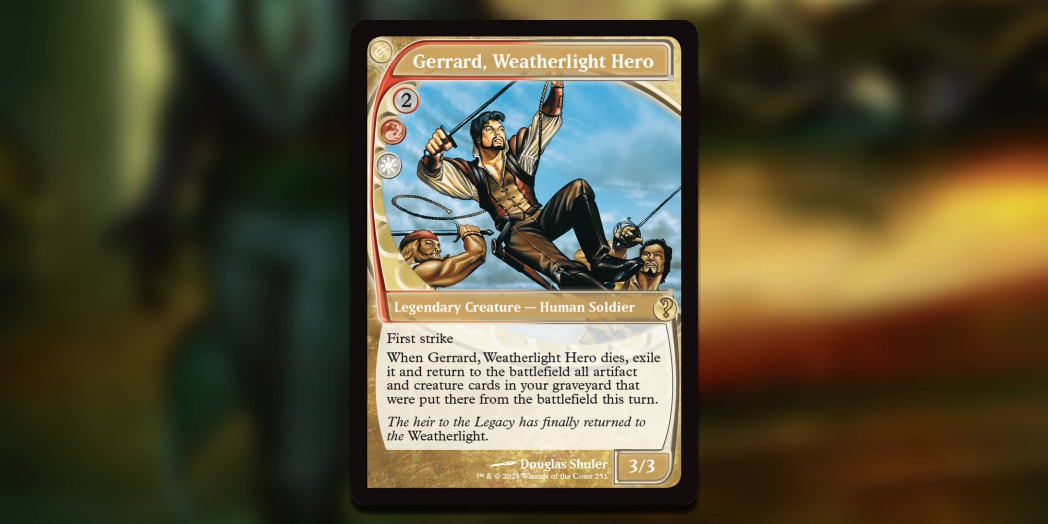 The Magic The Gathering card Gerrard Weatherlight Hero by Douglas Schuler.