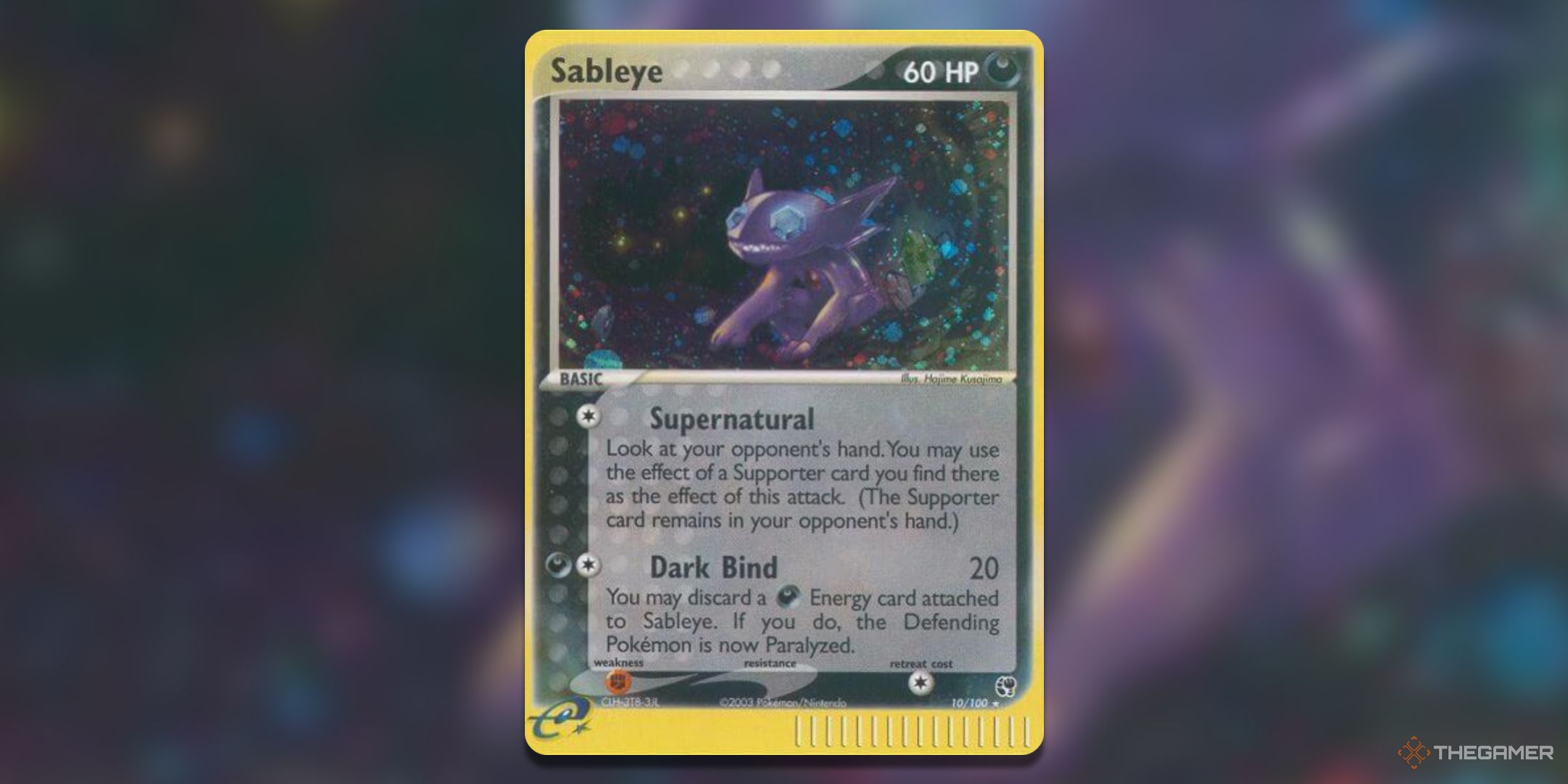 Sandstorm Sableye Pokemon TCG Card Art.