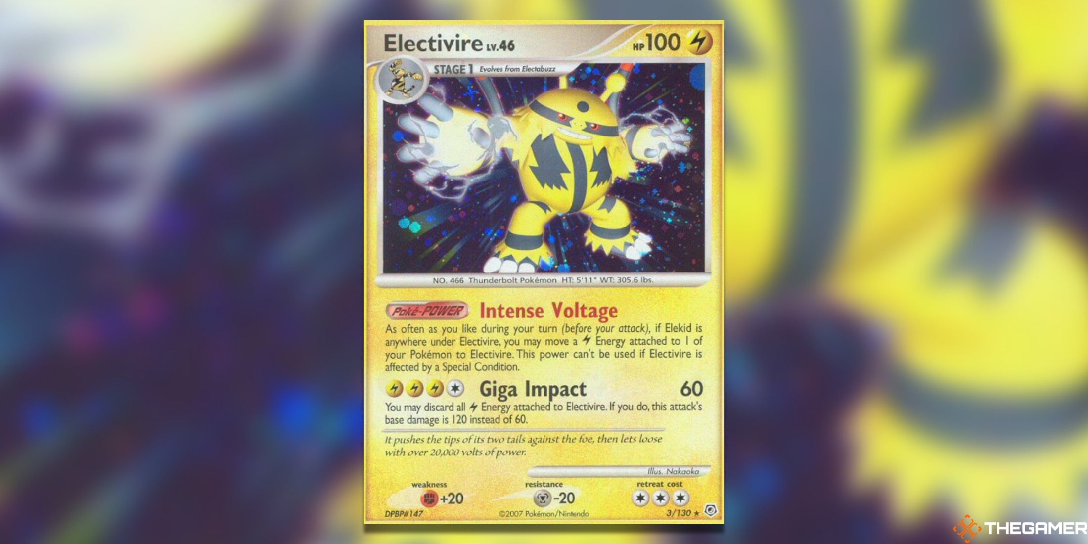 The Electivire from Diamond & Pearl in the Pokemon TCG.