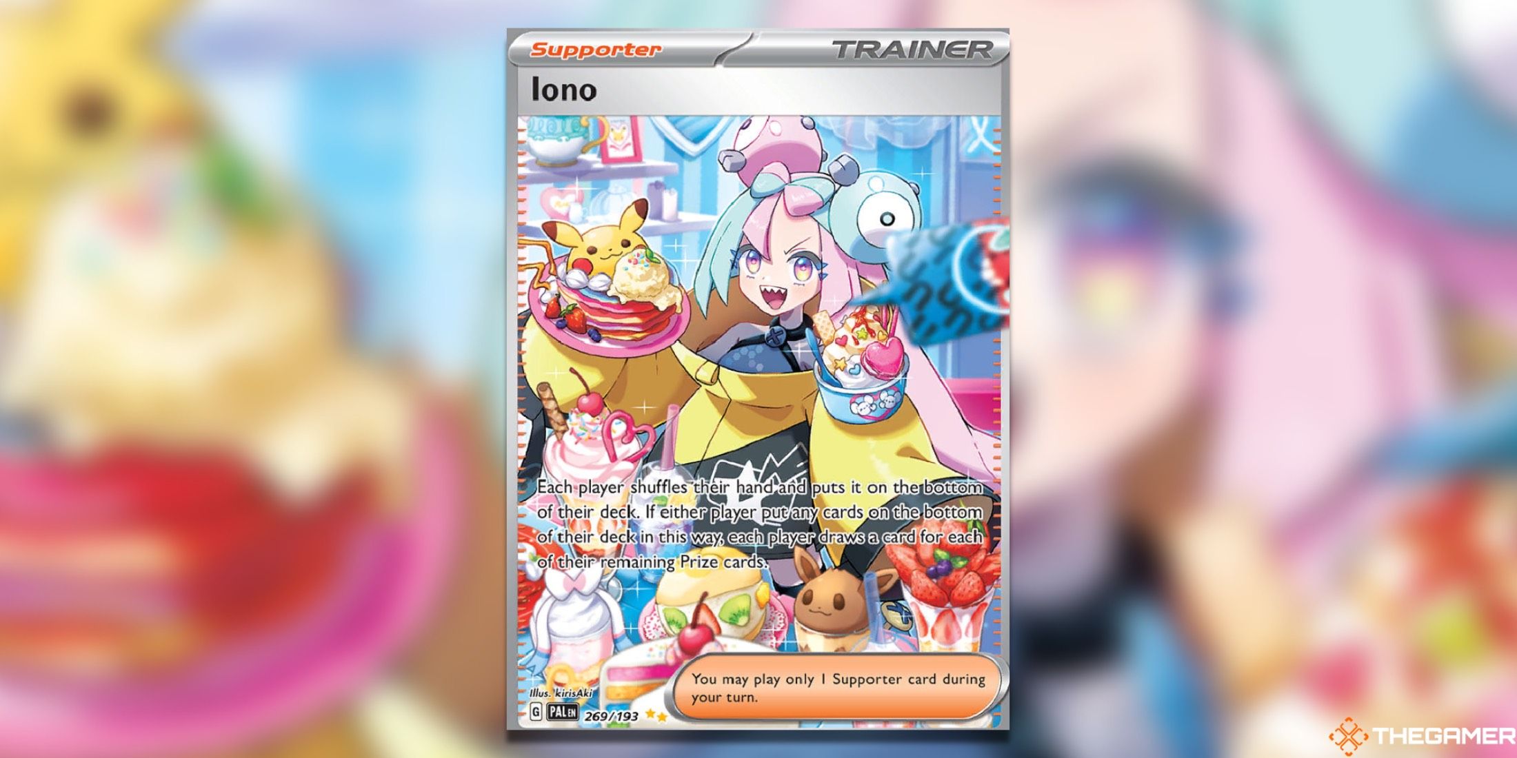 Iono from Paldea Evolved in the Pokemon TCG.