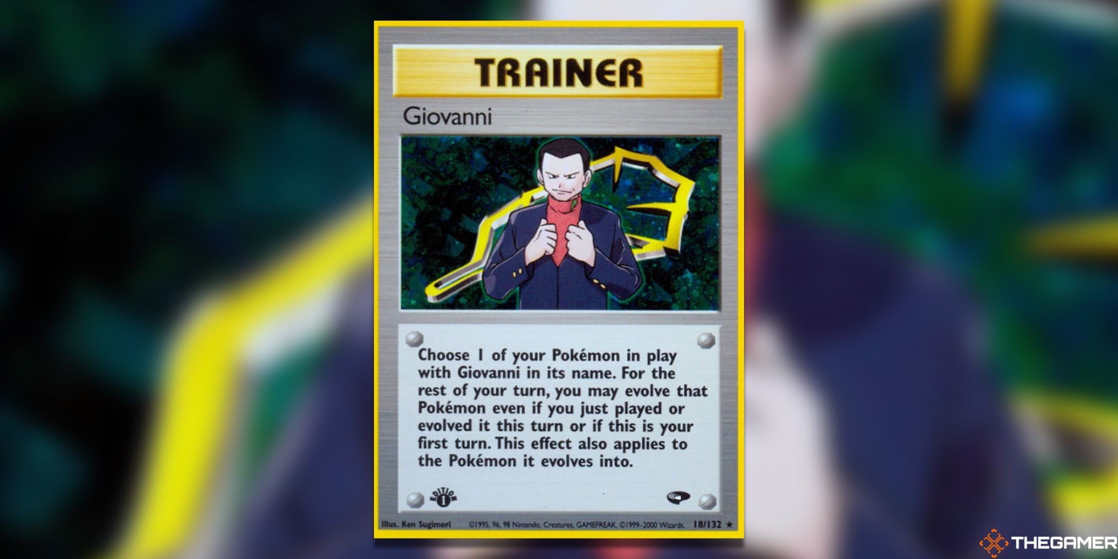 The Valuable Giovanni Trainer card from Gym Challenge in the Pokemon TCG.