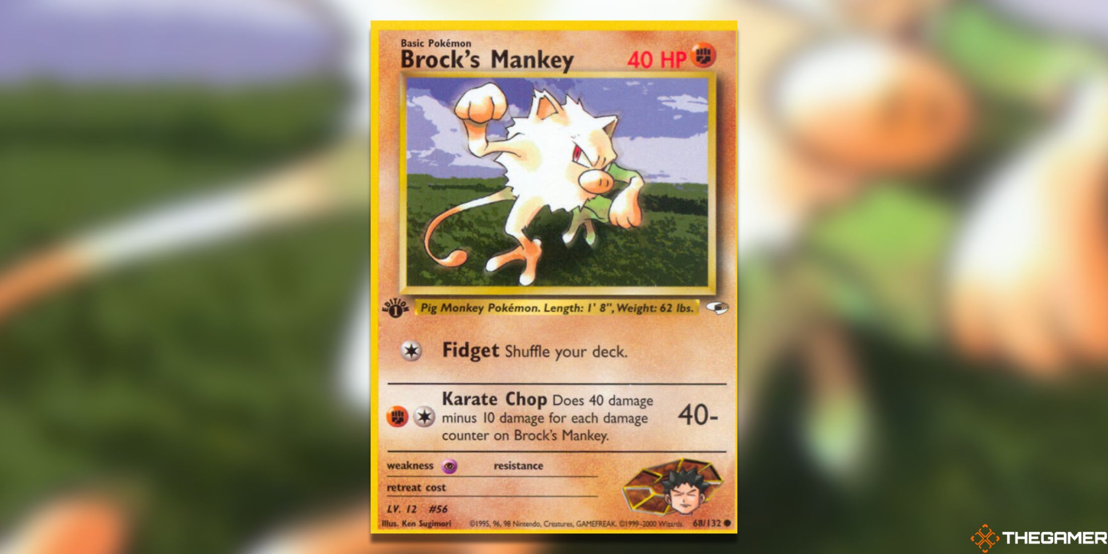 Brock's Mankey from Gym Heroes in the Pokemon TCG.