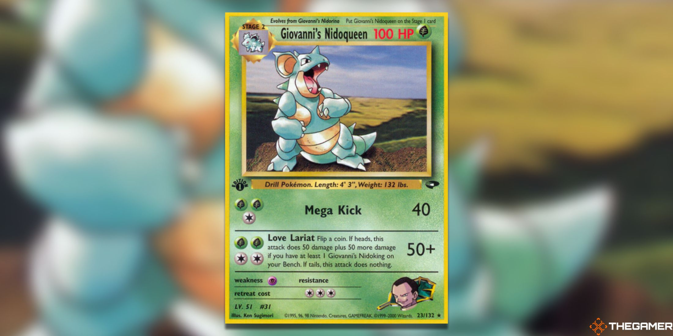 The Nidoqueen Gym Challenge Holo Rare from the Pokemon TCG.