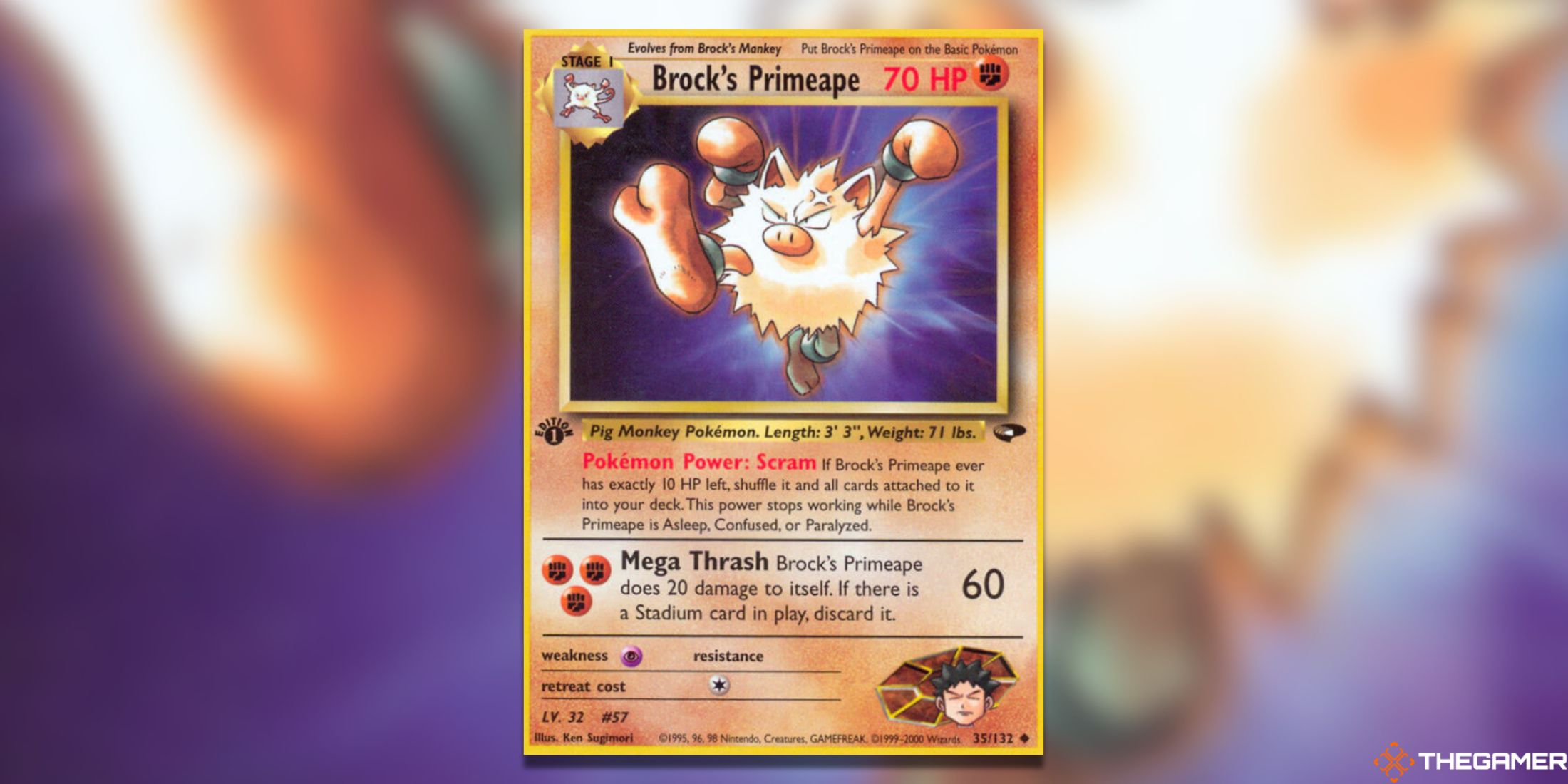 Brock's Primeape from Gym Challenge in the Pokemon TCG.