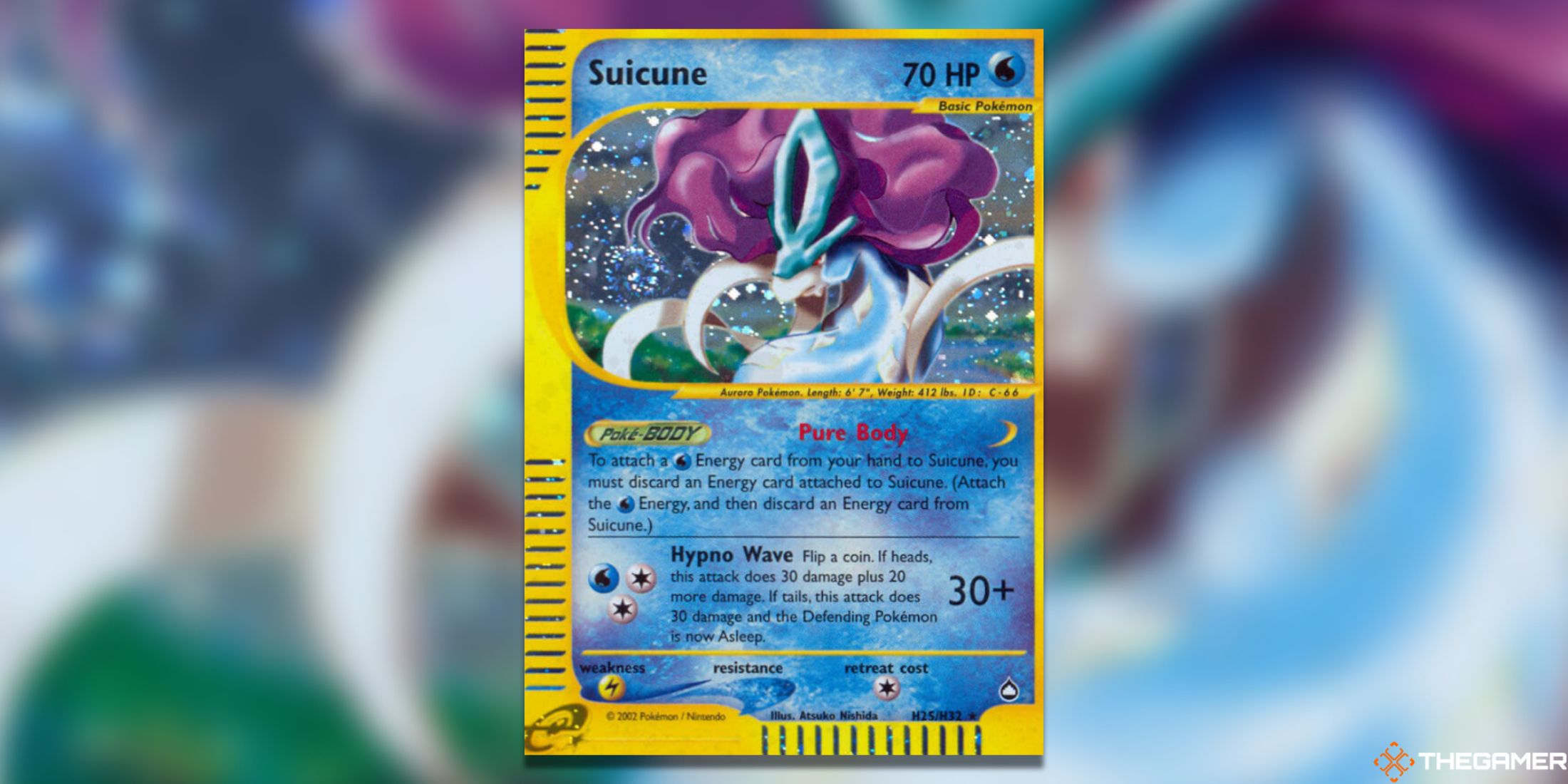 The Suicune from Aquapolis in the Pokemon TCG.