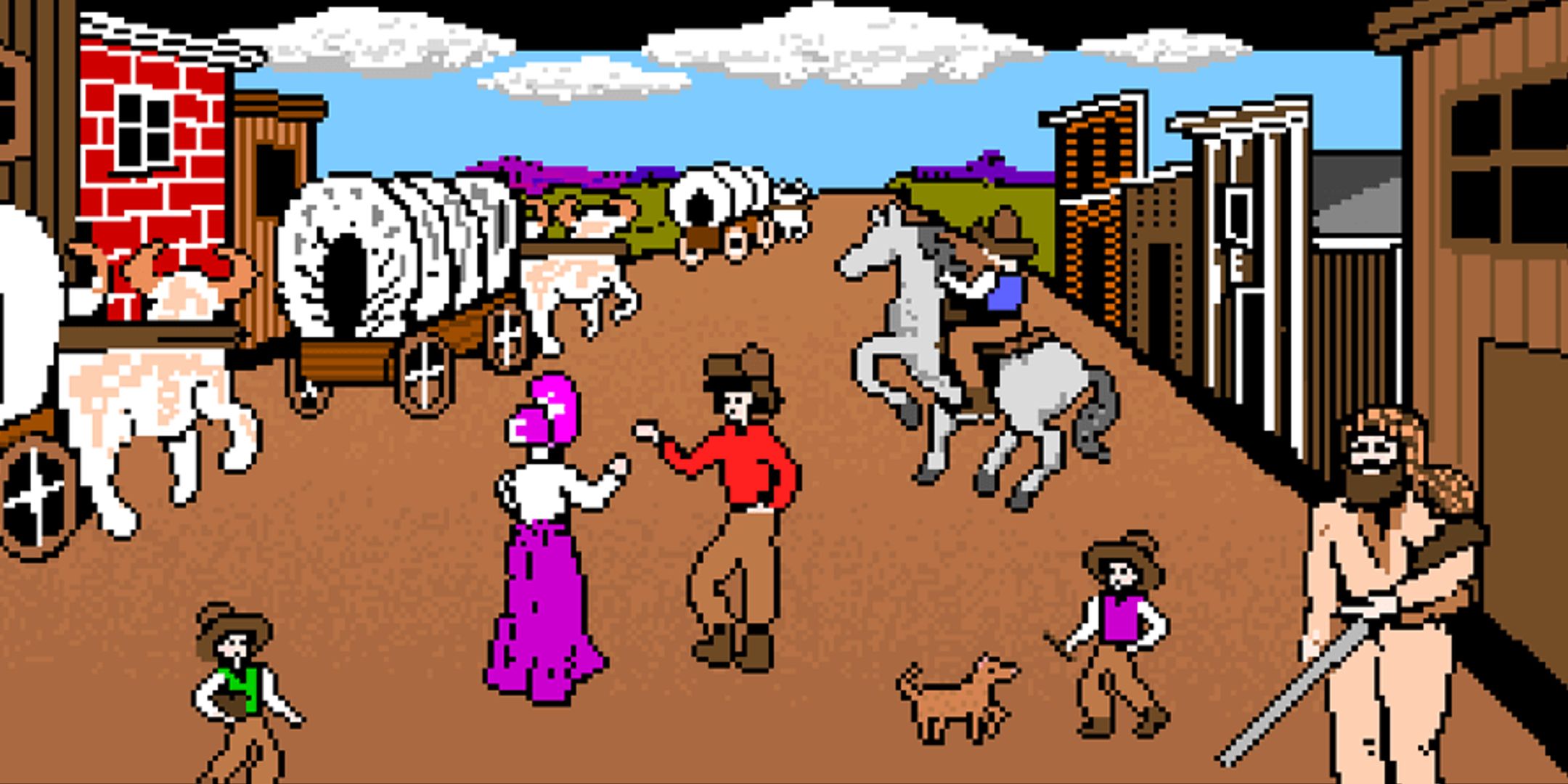 A pioneer town is flush with life in The Oregon Trail.