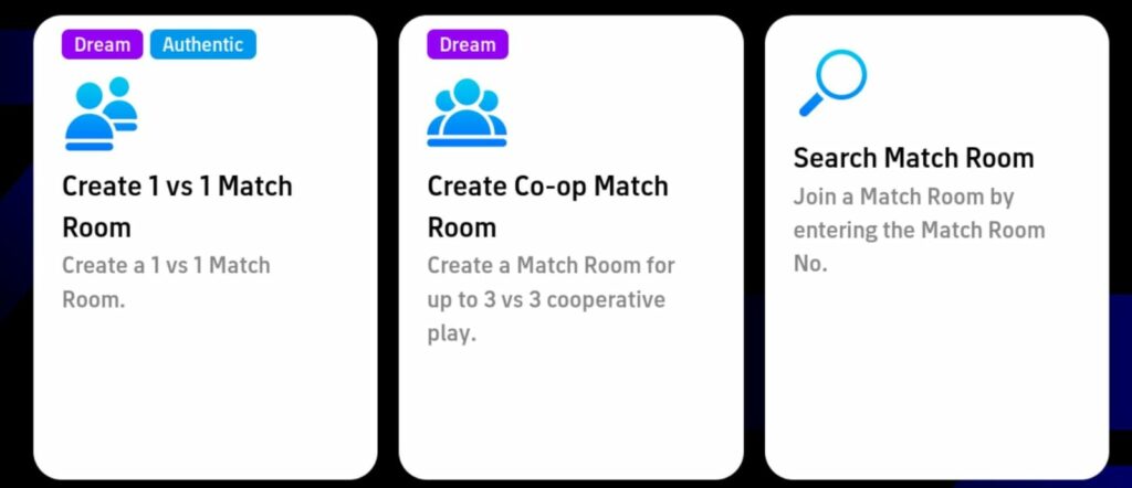 eFootball 2025 friend match options