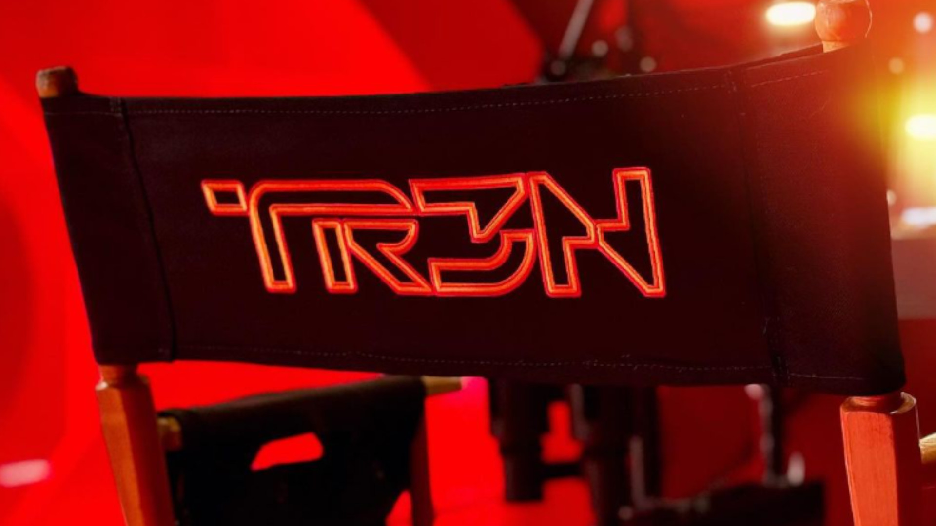 A screenshot of a chair on the set of Tron: Ares shared by director Joachim Rønning on Instagram.