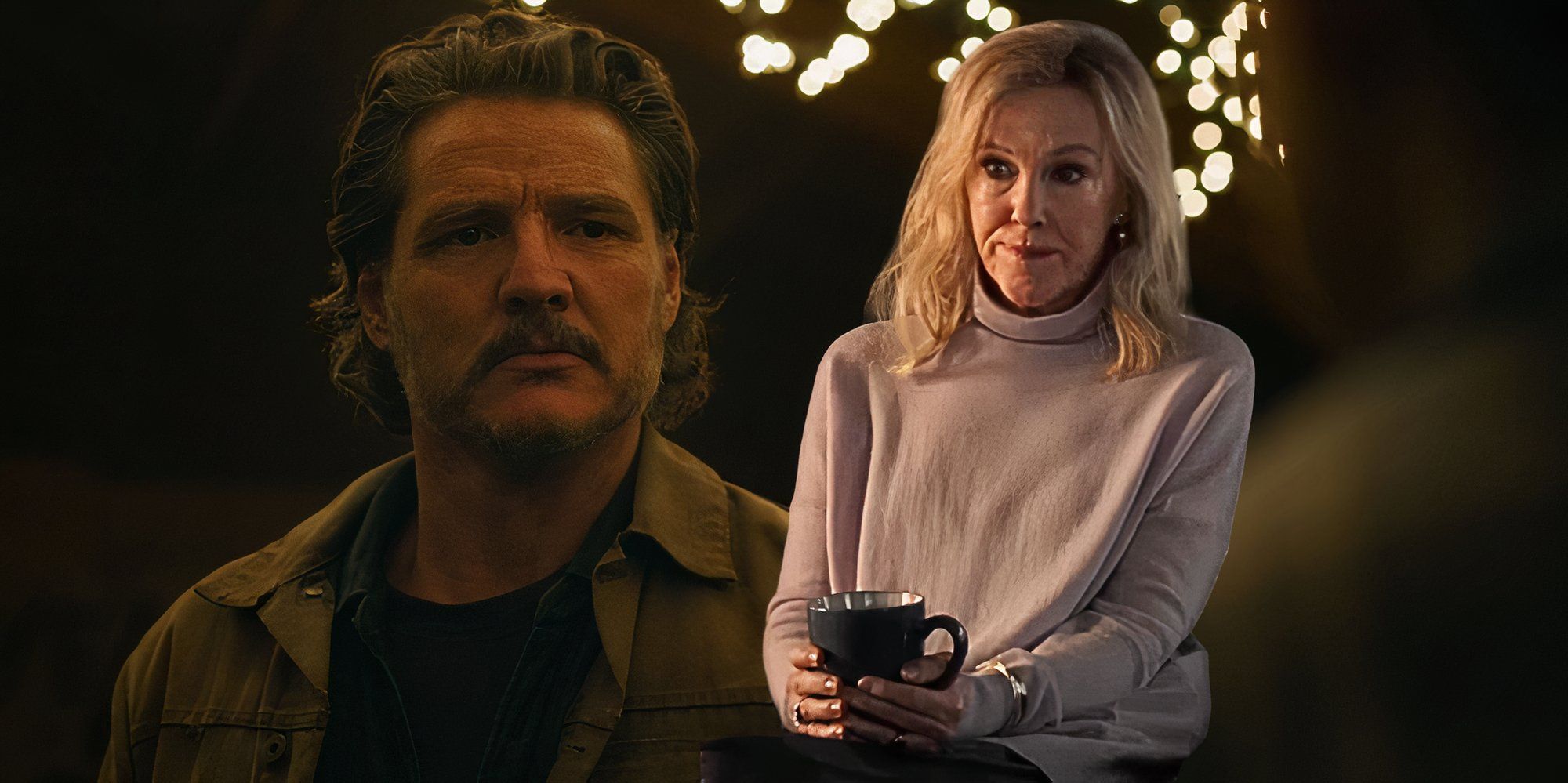 Catherine O'Hara and Pedro Pascal as Joel in The Last of Us