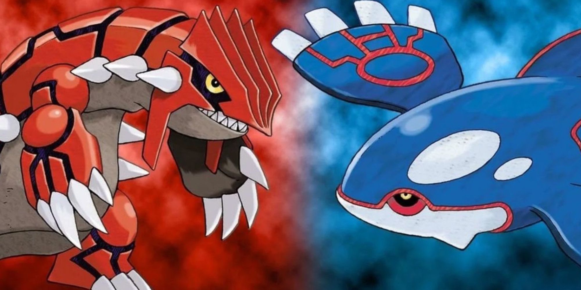 Pokemon Ruby and Sapphire cover split of two pokemon