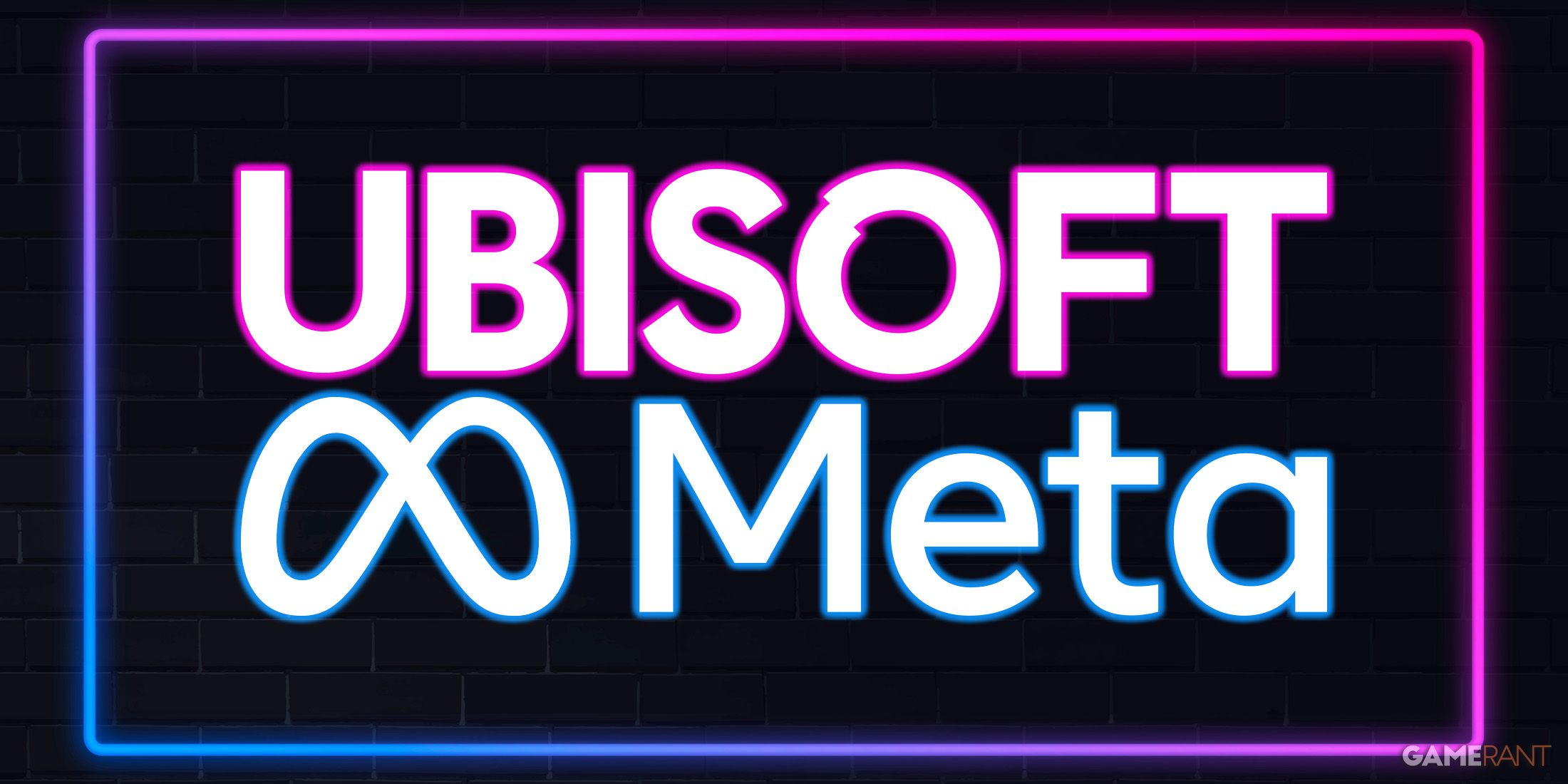 Ubisoft Meta glowing neon logos 2x1 composite